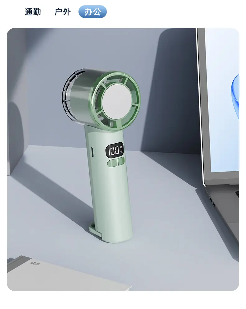 2026 New Model Transparent Handheld Fan with Cooling and Ice Compress Function, USB Turbine Outdoor Mini Fan with Digital Display, Cross-Border Manufacturer — feature 14