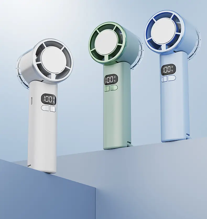 2026 New Model Transparent Handheld Fan with Cooling and Ice Compress Function, USB Turbine Outdoor Mini Fan with Digital Display, Cross-Border Manufacturer — feature 19