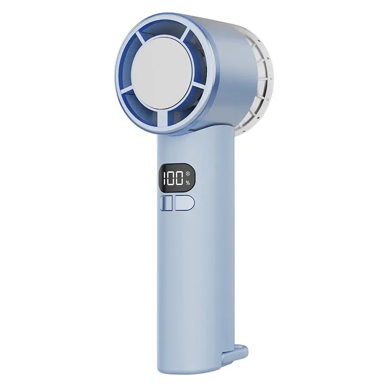 2026 New Model Transparent Handheld Fan with Cooling and Ice Compress Function, USB Turbine Outdoor Mini Fan with Digital Display, Cross-Border Manufacturer