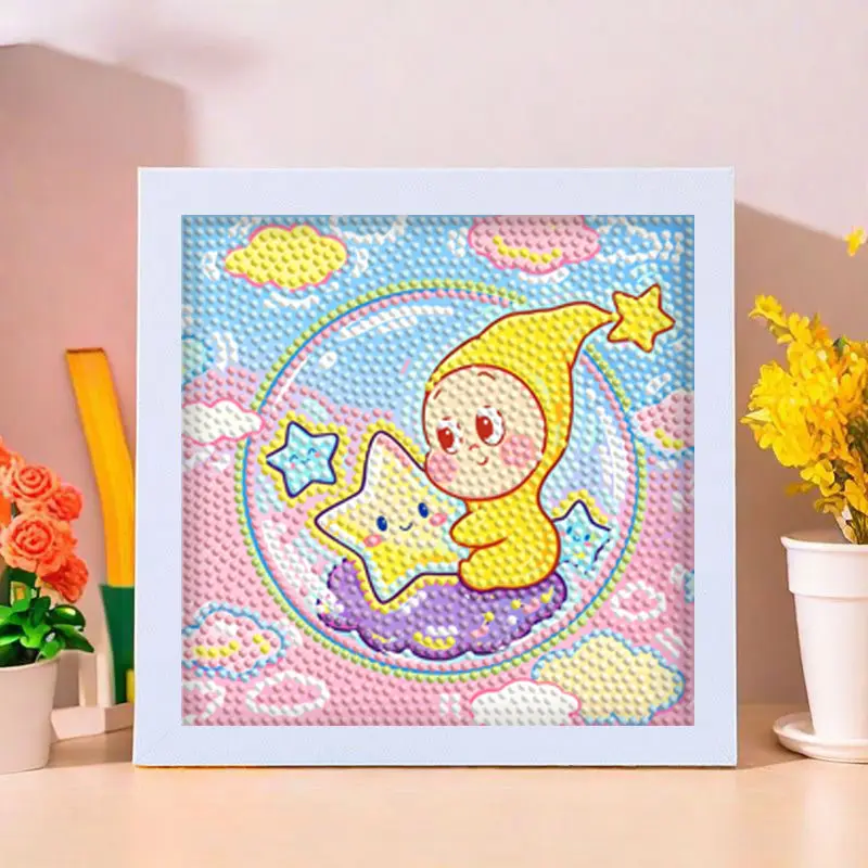Star People Diamond Painting DIY Handmade Material Package Kidsren's Cartoon Cute Educational Decorative Ornaments with Photo Frame