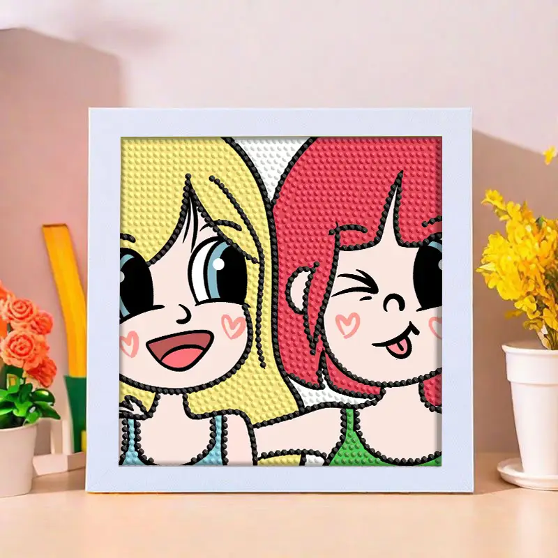 Star People Diamond Painting DIY Handmade Material Package Kidsren's Cartoon Cute Educational Decorative Ornaments with Photo Frame