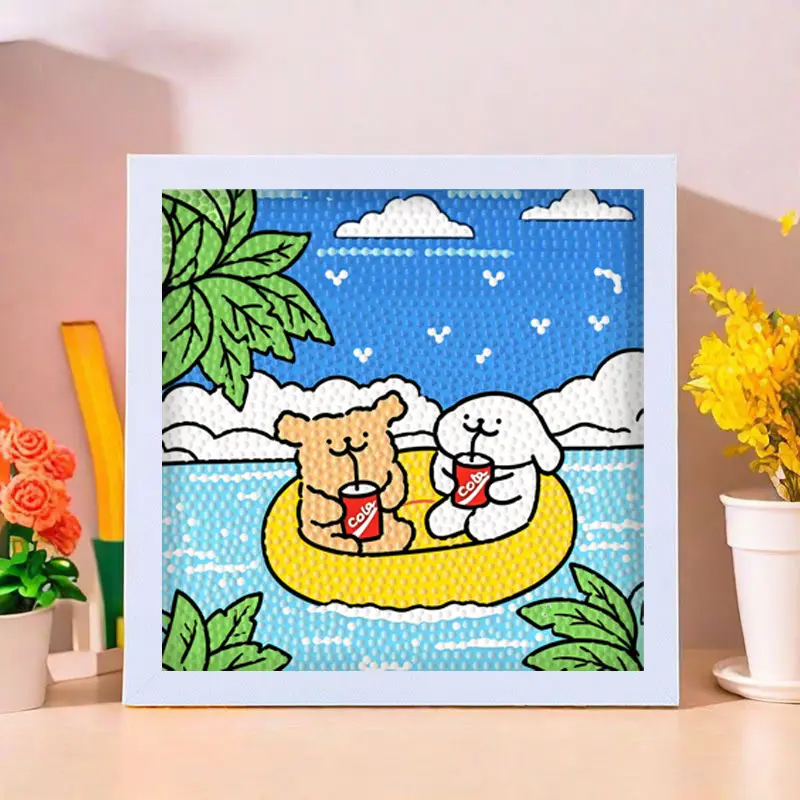 Star People Diamond Painting DIY Handmade Material Package Kidsren's Cartoon Cute Educational Decorative Ornaments with Photo Frame