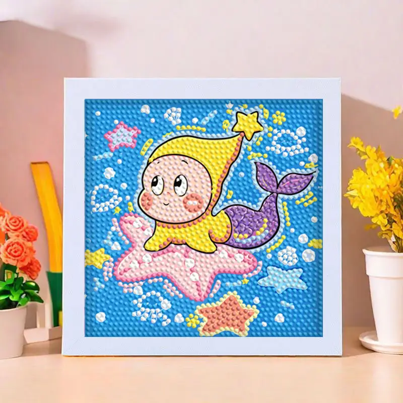 Star People Diamond Painting DIY Handmade Material Package Kidsren's Cartoon Cute Educational Decorative Ornaments with Photo Frame
