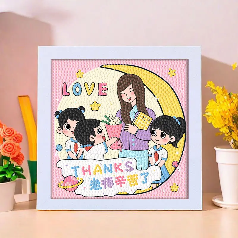 Star People Diamond Painting DIY Handmade Material Package Kidsren's Cartoon Cute Educational Decorative Ornaments with Photo Frame