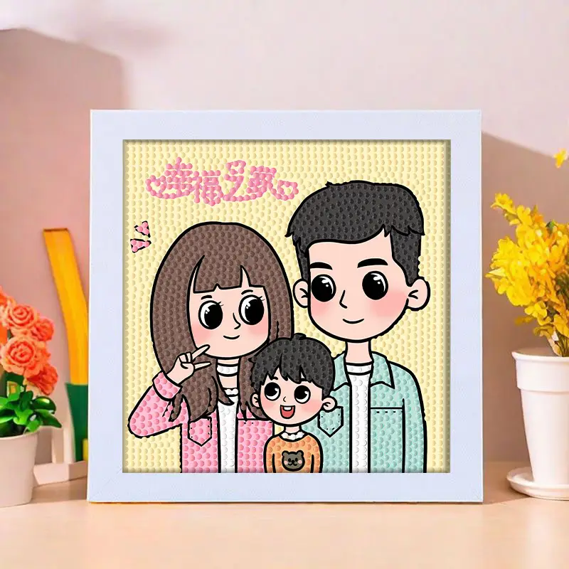 Star People Diamond Painting DIY Handmade Material Package Kidsren's Cartoon Cute Educational Decorative Ornaments with Photo Frame
