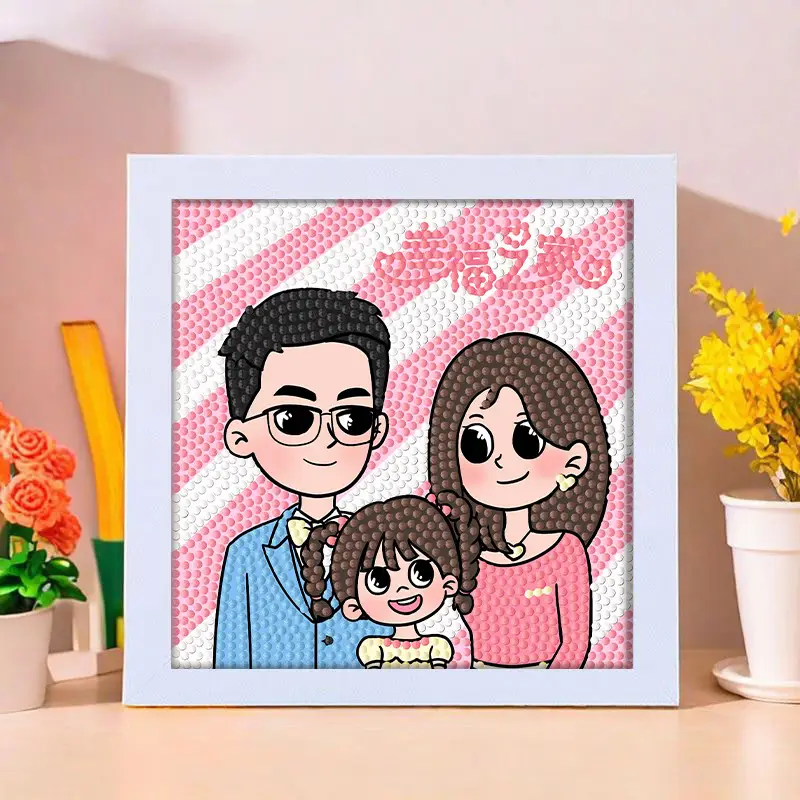 Star People Diamond Painting DIY Handmade Material Package Kidsren's Cartoon Cute Educational Decorative Ornaments with Photo Frame