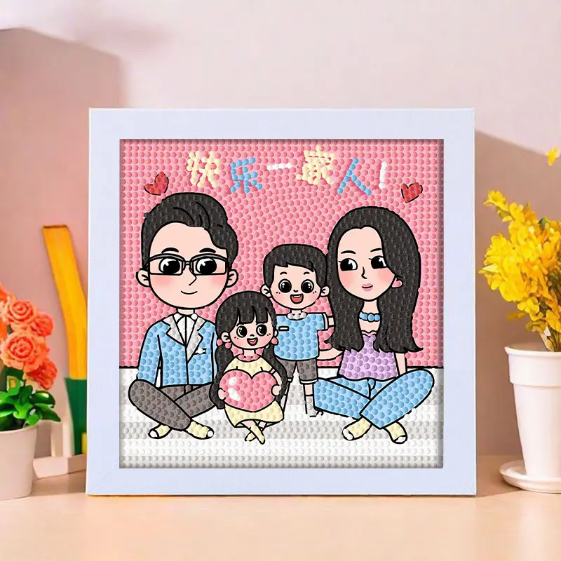 Star People Diamond Painting DIY Handmade Material Package Kidsren's Cartoon Cute Educational Decorative Ornaments with Photo Frame