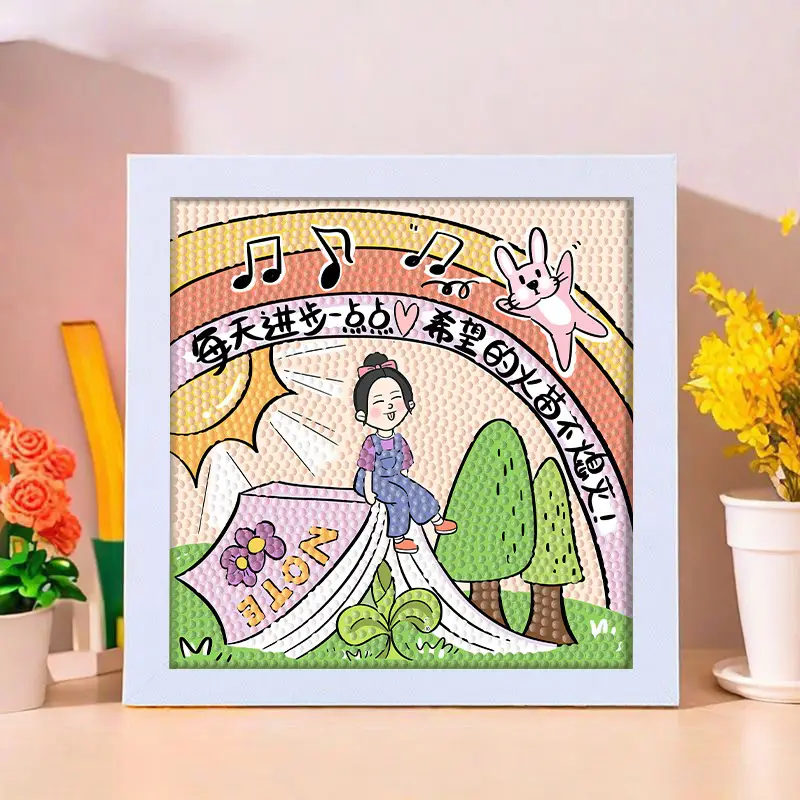 Star People Diamond Painting DIY Handmade Material Package Kidsren's Cartoon Cute Educational Decorative Ornaments with Photo Frame