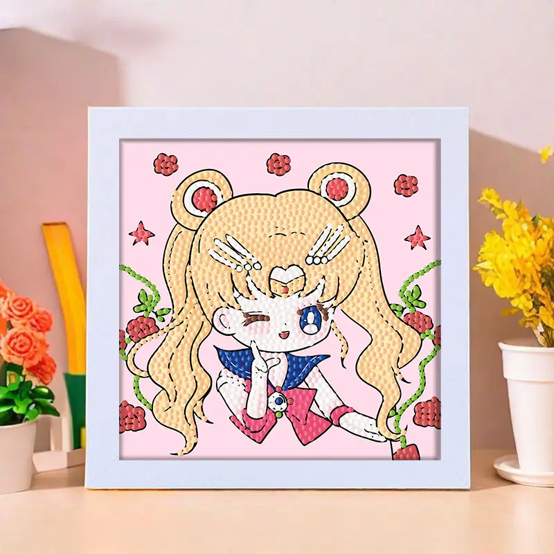 Star People Diamond Painting DIY Handmade Material Package Kidsren's Cartoon Cute Educational Decorative Ornaments with Photo Frame
