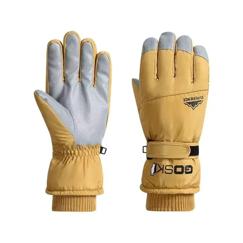 Winter Ski Gloves for Men and Women, Couple Style, Fleece-Lined, Thickened, Cotton-Filled, Warm, Windproof, Water-Resistant, Non-Slip for Cycling and Electric Scooters