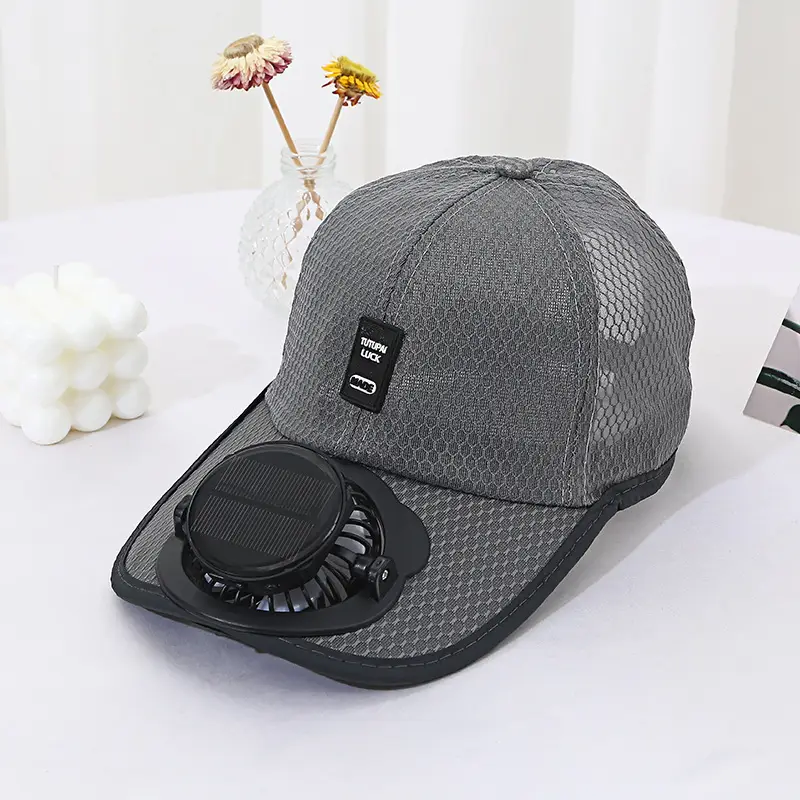 Summer Solar Fan Hat for Men and Women, Outdoor Sun Protection Visor Hat with Fan, Breathable Mesh Cooling Hat - Image 2