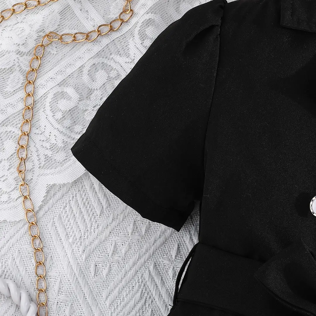 2026 European and American Cross-Border New Fashion Dress with Chiffon Belt, Suit-Style Puff Sleeve Dress Manufacturer — feature 26