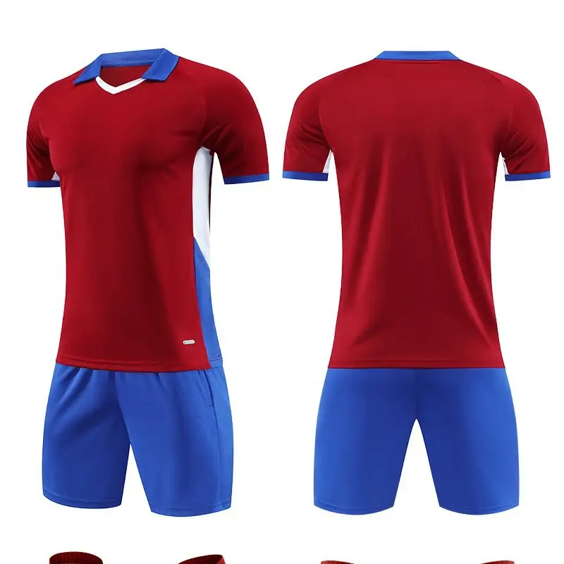 New Summer Football Uniform Set, Competition Training Uniform, Quick-Drying Sports Jersey Shorts, Team Custom Printing of Text and Numbers