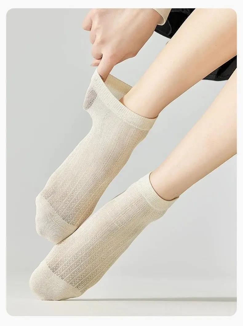 Xinjiang Cotton Pure Cotton Socks for Women, Thin Short Tube Ice Silk Cool Breathable Anti-Odor Summer Versatile Mesh Breathable Short Socks — feature 13