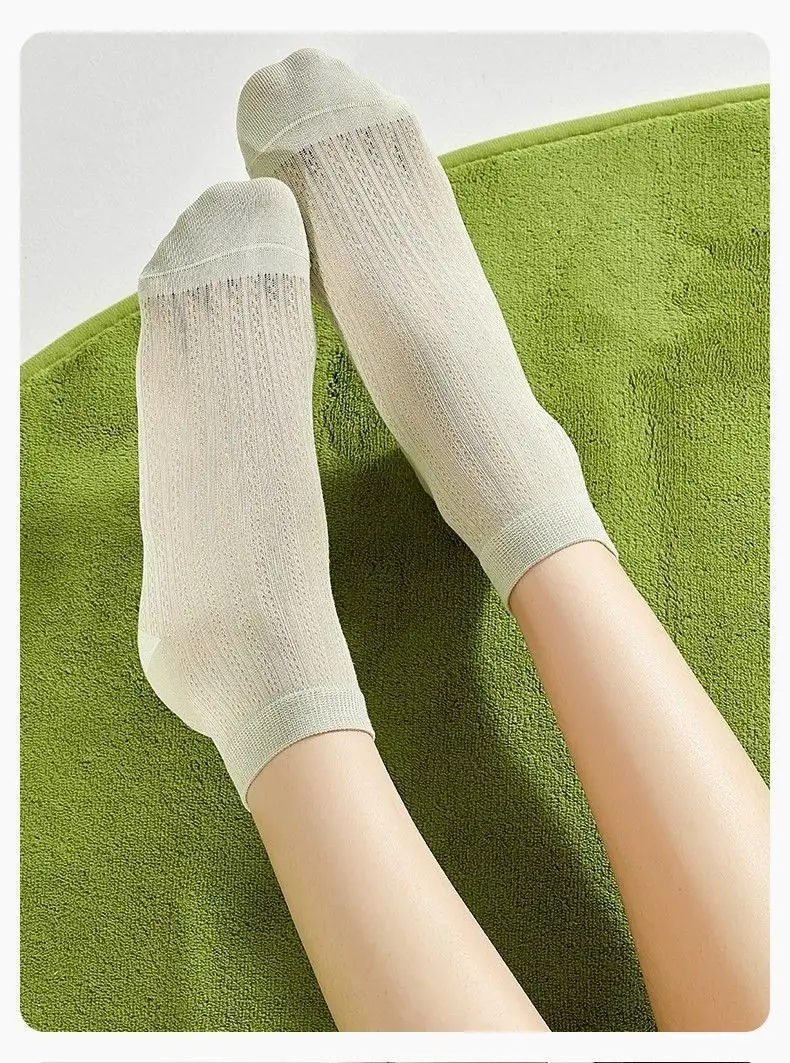 Xinjiang Cotton Pure Cotton Socks for Women, Thin Short Tube Ice Silk Cool Breathable Anti-Odor Summer Versatile Mesh Breathable Short Socks — feature 20