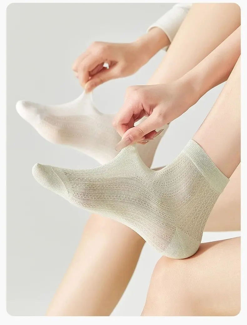 Xinjiang Cotton Pure Cotton Socks for Women, Thin Short Tube Ice Silk Cool Breathable Anti-Odor Summer Versatile Mesh Breathable Short Socks — feature 22