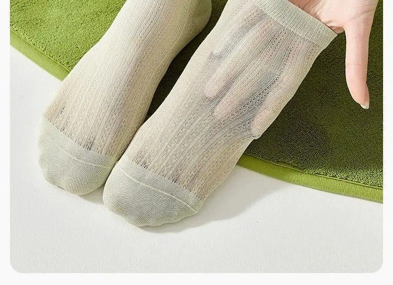 Xinjiang Cotton Pure Cotton Socks for Women, Thin Short Tube Ice Silk Cool Breathable Anti-Odor Summer Versatile Mesh Breathable Short Socks — feature 6