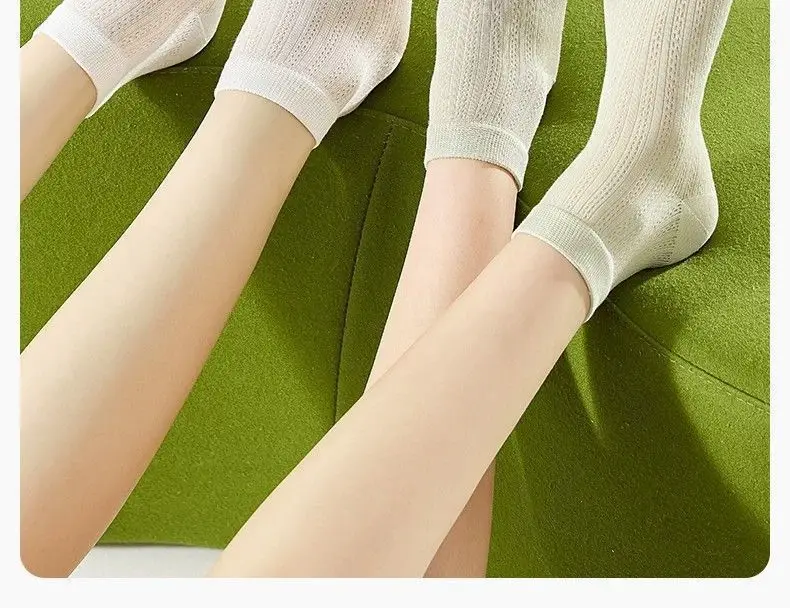 Xinjiang Cotton Pure Cotton Socks for Women, Thin Short Tube Ice Silk Cool Breathable Anti-Odor Summer Versatile Mesh Breathable Short Socks — feature 8