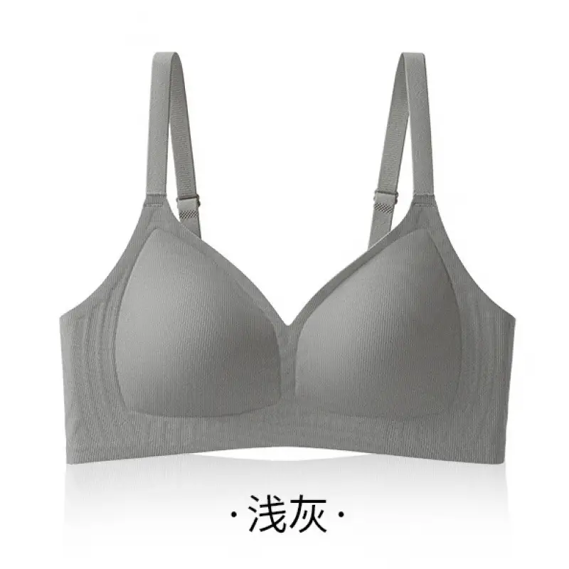 Soft, Lightweight, Seamless Jelly Strip Soft Support Bra for Women with Large Busts, Minimizing Appearance, Gathering and Anti-Sagging, Comfortable Bra