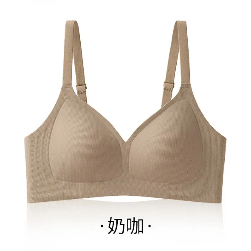 Soft, Lightweight, Seamless Jelly Strip Soft Support Bra for Women with Large Busts, Minimizing Appearance, Gathering and Anti-Sagging, Comfortable Bra