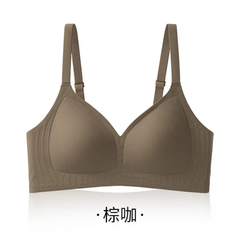 Soft, Lightweight, Seamless Jelly Strip Soft Support Bra for Women with Large Busts, Minimizing Appearance, Gathering and Anti-Sagging, Comfortable Bra