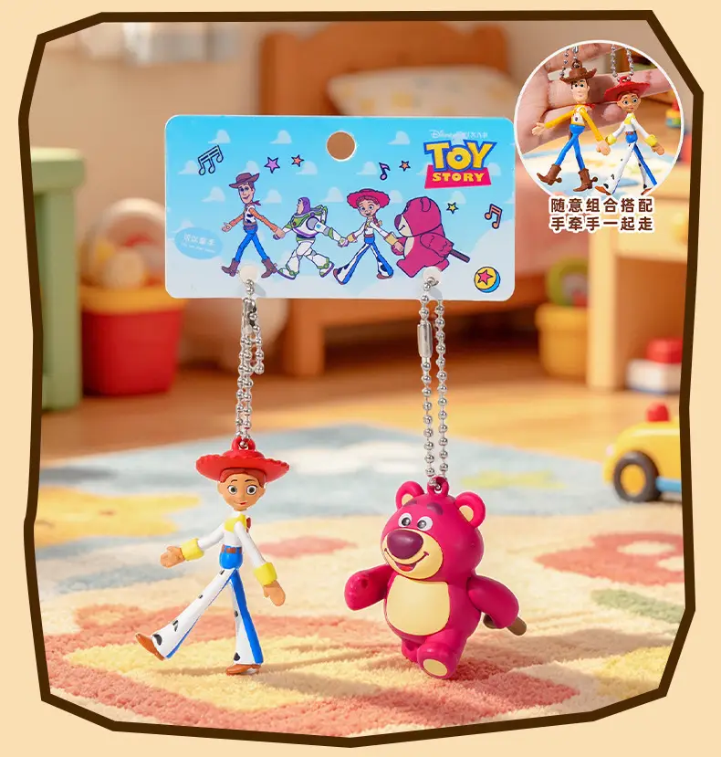 Authentic Toy Story Hand-In-Hand Keychain Buzz Lightyear Strawberry Bear Keychain Phone Chain Accessory Backpack Charm — feature 13
