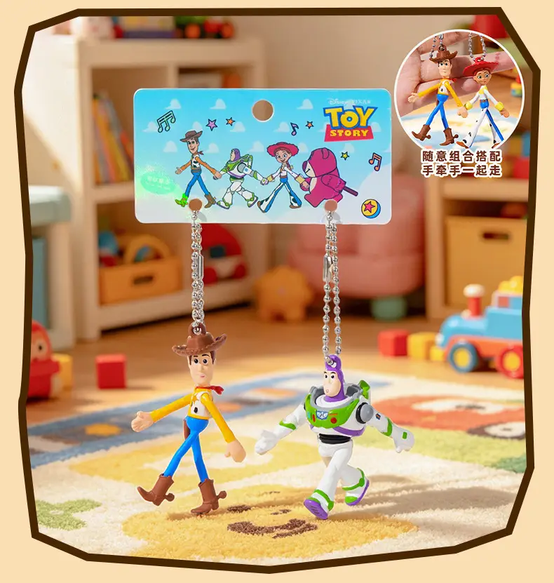 Authentic Toy Story Hand-In-Hand Keychain Buzz Lightyear Strawberry Bear Keychain Phone Chain Accessory Backpack Charm — feature 14