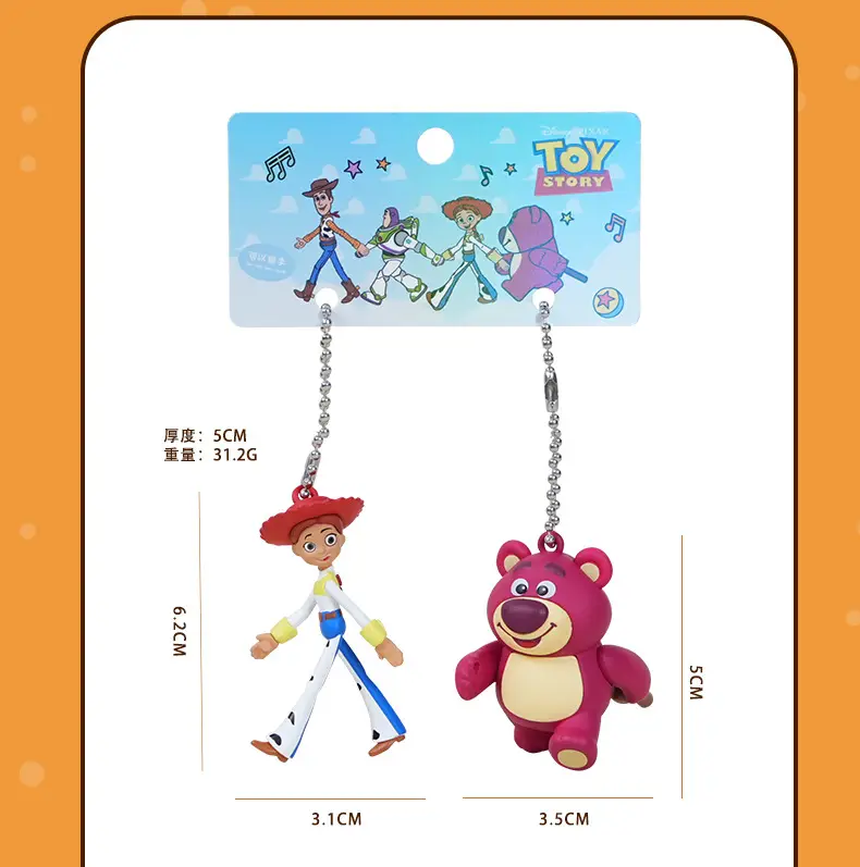 Authentic Toy Story Hand-In-Hand Keychain Buzz Lightyear Strawberry Bear Keychain Phone Chain Accessory Backpack Charm — feature 7