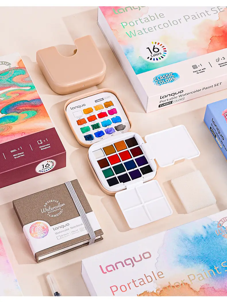 Cross-Border Blue Fruit Solid Watercolor Set with Rich Colors, Mini Paint Box, Portable Painting Tools for Beginners and Travel — feature 10