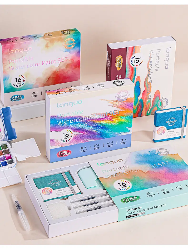 Cross-Border Blue Fruit Solid Watercolor Set with Rich Colors, Mini Paint Box, Portable Painting Tools for Beginners and Travel — feature 11