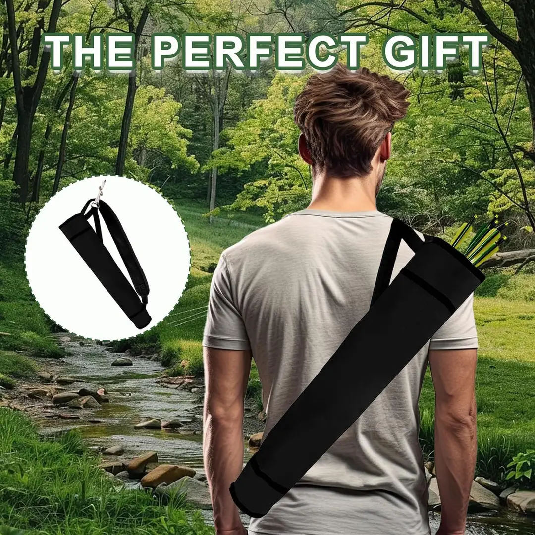 Outdoor Archery Cylindrical Quiver Portable Shoulder Crossbody Arrow Storage Bag Archery Training Multifunctional Tactical Quiver