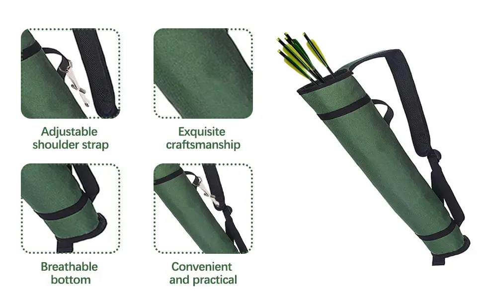 Outdoor Archery Cylindrical Quiver Portable Shoulder Crossbody Arrow Storage Bag Archery Training Multifunctional Tactical Quiver — feature 7