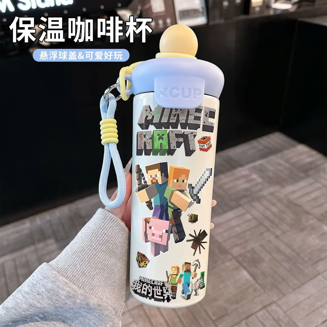 Fq Minecraft Insulated Cup Pixel Man 316 Stainless Steel Straw Water Cup Portable Large Capacity Student Male — feature 4