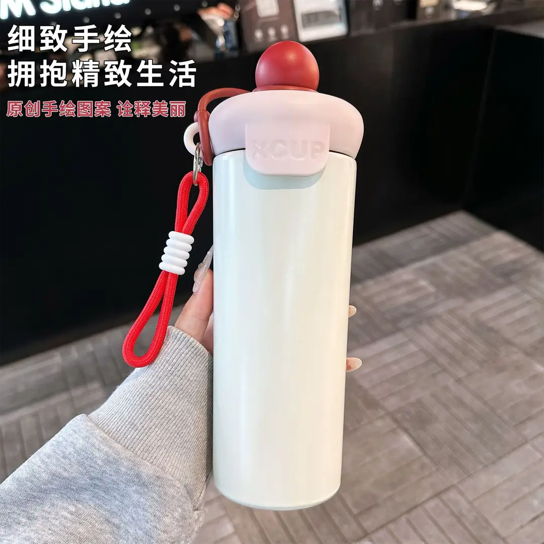Fq Minecraft Insulated Cup Pixel Man 316 Stainless Steel Straw Water Cup Portable Large Capacity Student Male