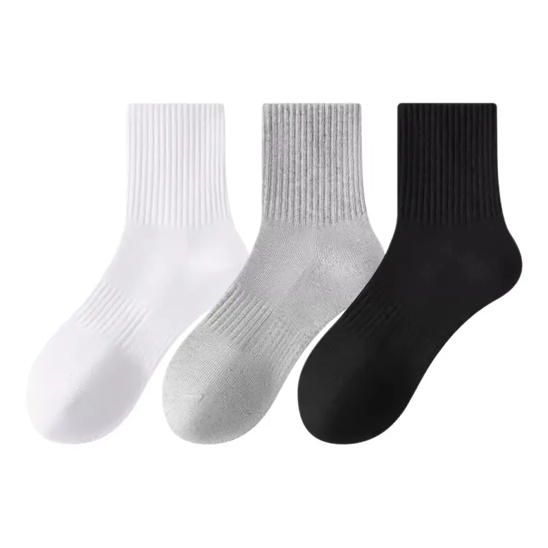 Disposable Socks for Men and Women, Solid Color Short Socks, Sweat-Absorbent, Anti-Odor, Breathable, Travel Daily-Use Socks, Black, White, Gray, Mid-Length Socks