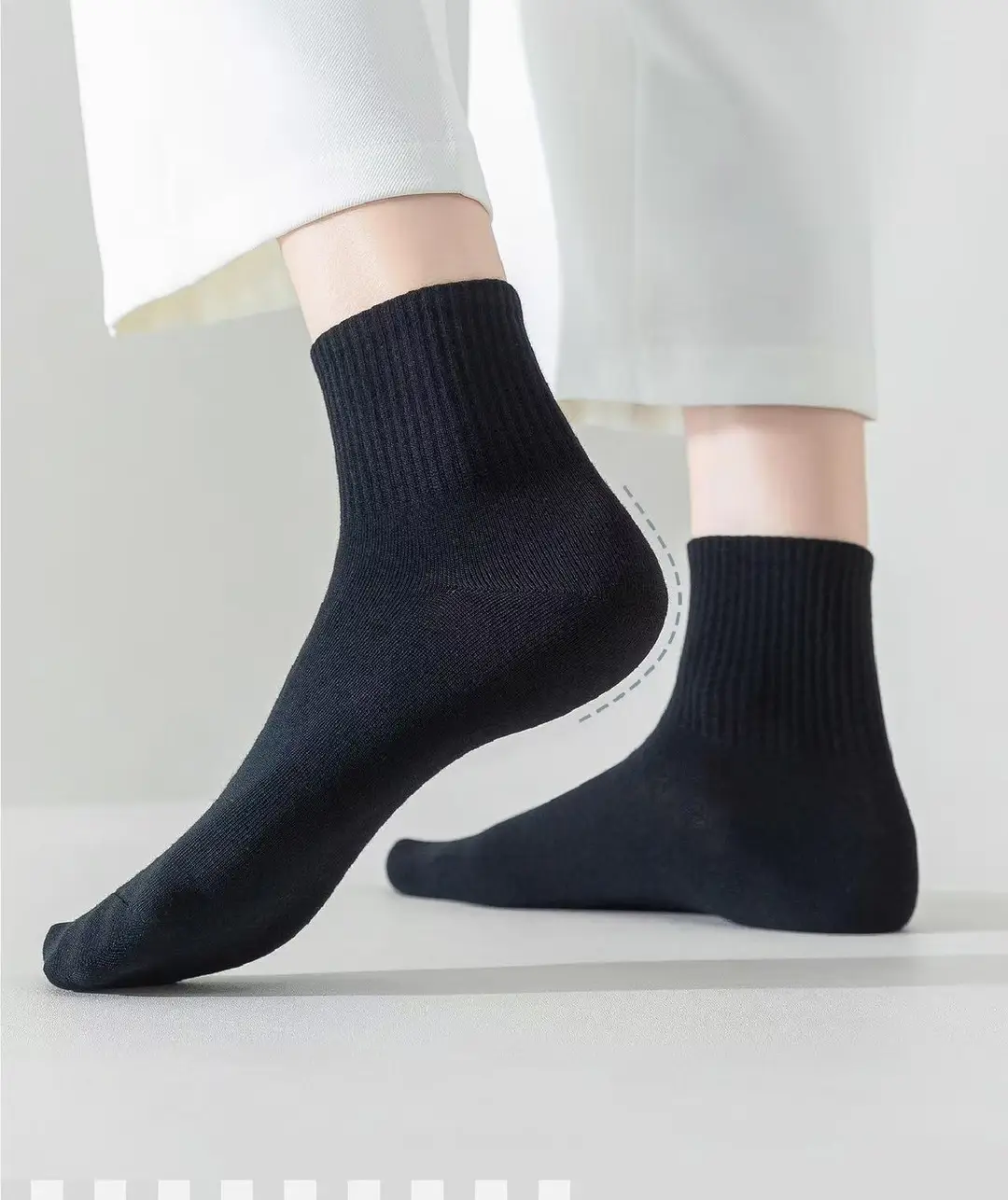 Disposable Socks for Men and Women, Solid Color Short Socks, Sweat-Absorbent, Anti-Odor, Breathable, Travel Daily-Use Socks, Black, White, Gray, Mid-Length Socks — feature 21