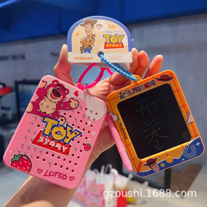 New Cartoon Merchandise: Authentic Toy Story Three-Eyed Alien Magnetic Doodle Board Keychain, Backpack and Car Pendant
