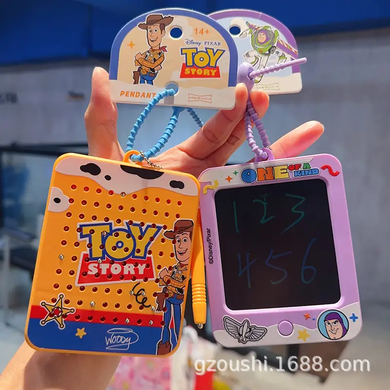 New Cartoon Merchandise: Authentic Toy Story Three-Eyed Alien Magnetic Doodle Board Keychain, Backpack and Car Pendant — feature 12