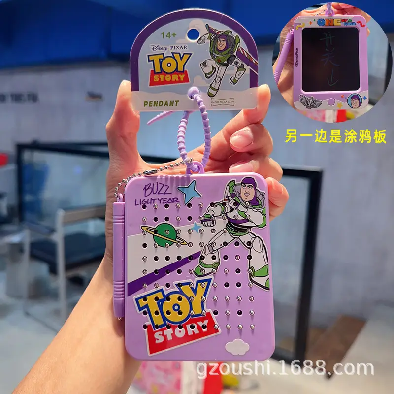 New Cartoon Merchandise: Authentic Toy Story Three-Eyed Alien Magnetic Doodle Board Keychain, Backpack and Car Pendant