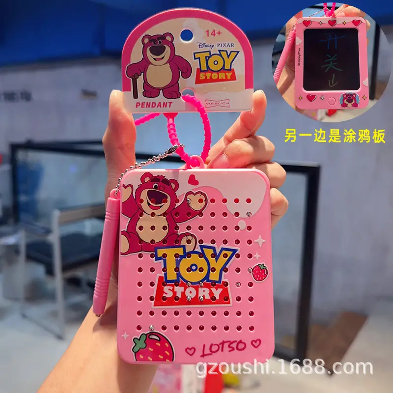 New Cartoon Merchandise: Authentic Toy Story Three-Eyed Alien Magnetic Doodle Board Keychain, Backpack and Car Pendant