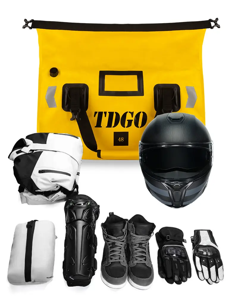 Motorcycle rear seat bag, helmet bag, rear luggage bag, storage bag, waterproof travel shoulder bag, riding pannier bag — feature 10