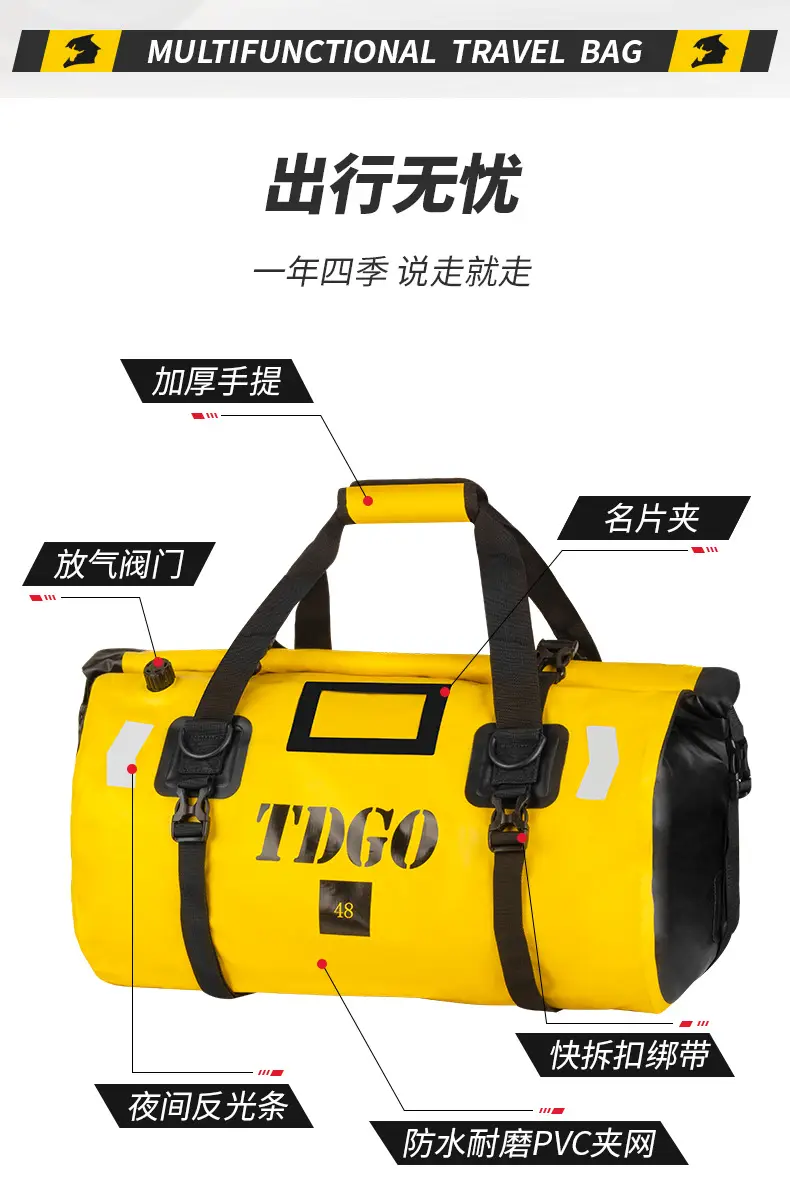 Motorcycle rear seat bag, helmet bag, rear luggage bag, storage bag, waterproof travel shoulder bag, riding pannier bag — feature 7