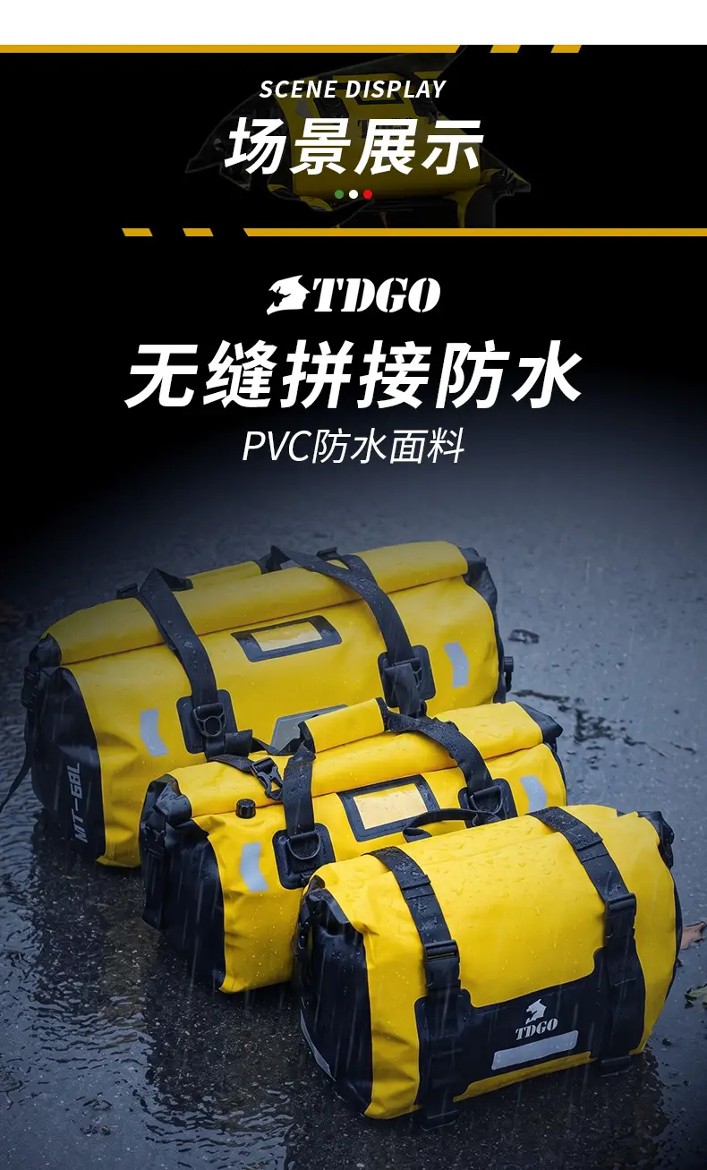 Motorcycle rear seat bag, helmet bag, rear luggage bag, storage bag, waterproof travel shoulder bag, riding pannier bag — feature 8