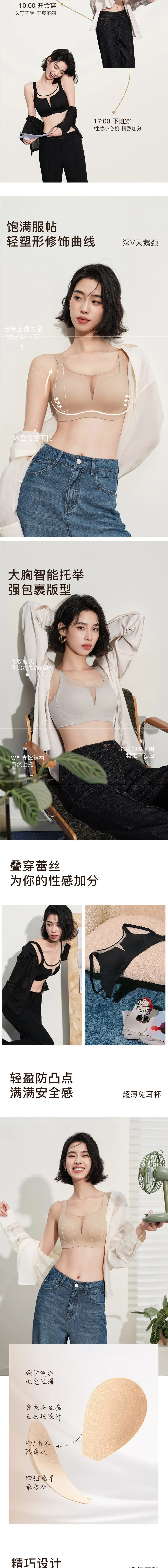 Tingmei's Same Style Seamless Underwear for Women, Summer Large Bust Minimizing Anti-Sagging Wireless Bra, Invisible Bra — feature 2