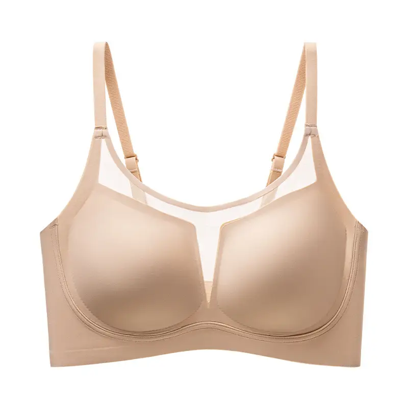Tingmei's Same Style Seamless Underwear for Women, Summer Large Bust Minimizing Anti-Sagging Wireless Bra, Invisible Bra