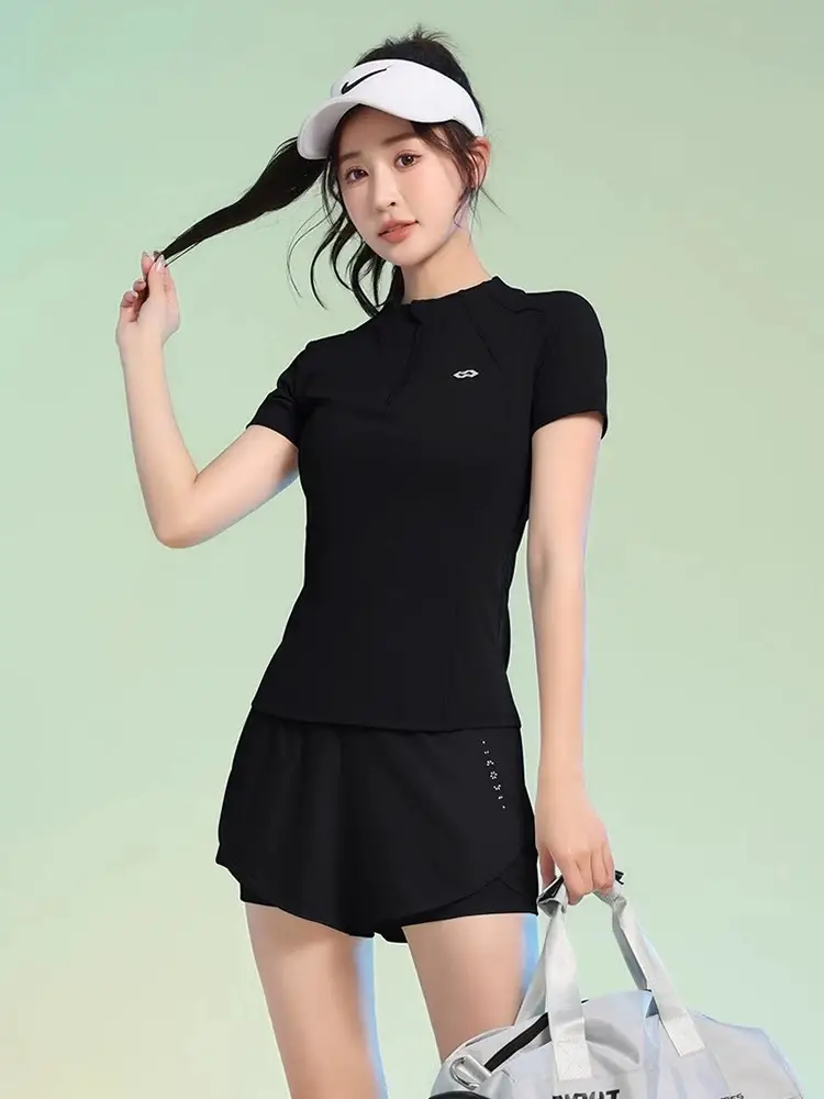 Professional Running Women's Sports Suit 2026 New Style Yoga Wear Short-Sleeved Morning Running Quick-Drying Clothing Breathable Sweat-Absorbent Fitness Clothing