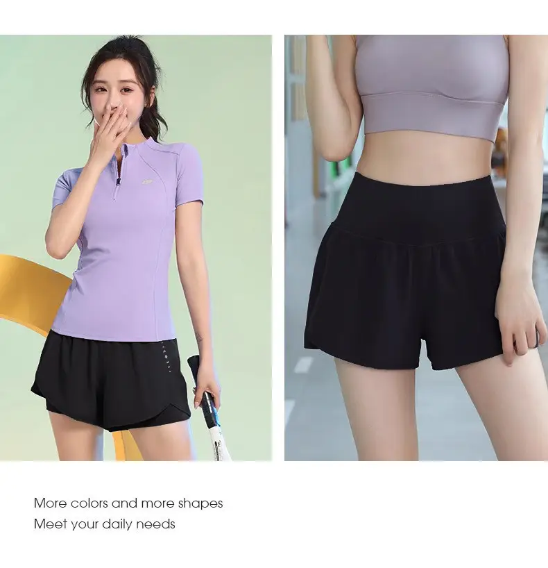 Professional Running Women's Sports Suit 2026 New Style Yoga Wear Short-Sleeved Morning Running Quick-Drying Clothing Breathable Sweat-Absorbent Fitness Clothing — feature 12