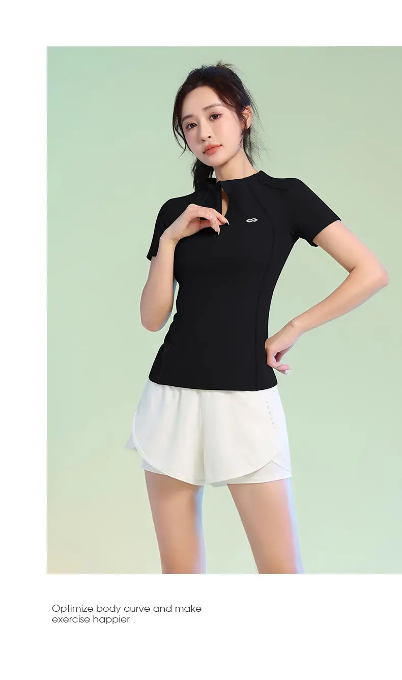 Professional Running Women's Sports Suit 2026 New Style Yoga Wear Short-Sleeved Morning Running Quick-Drying Clothing Breathable Sweat-Absorbent Fitness Clothing — feature 14