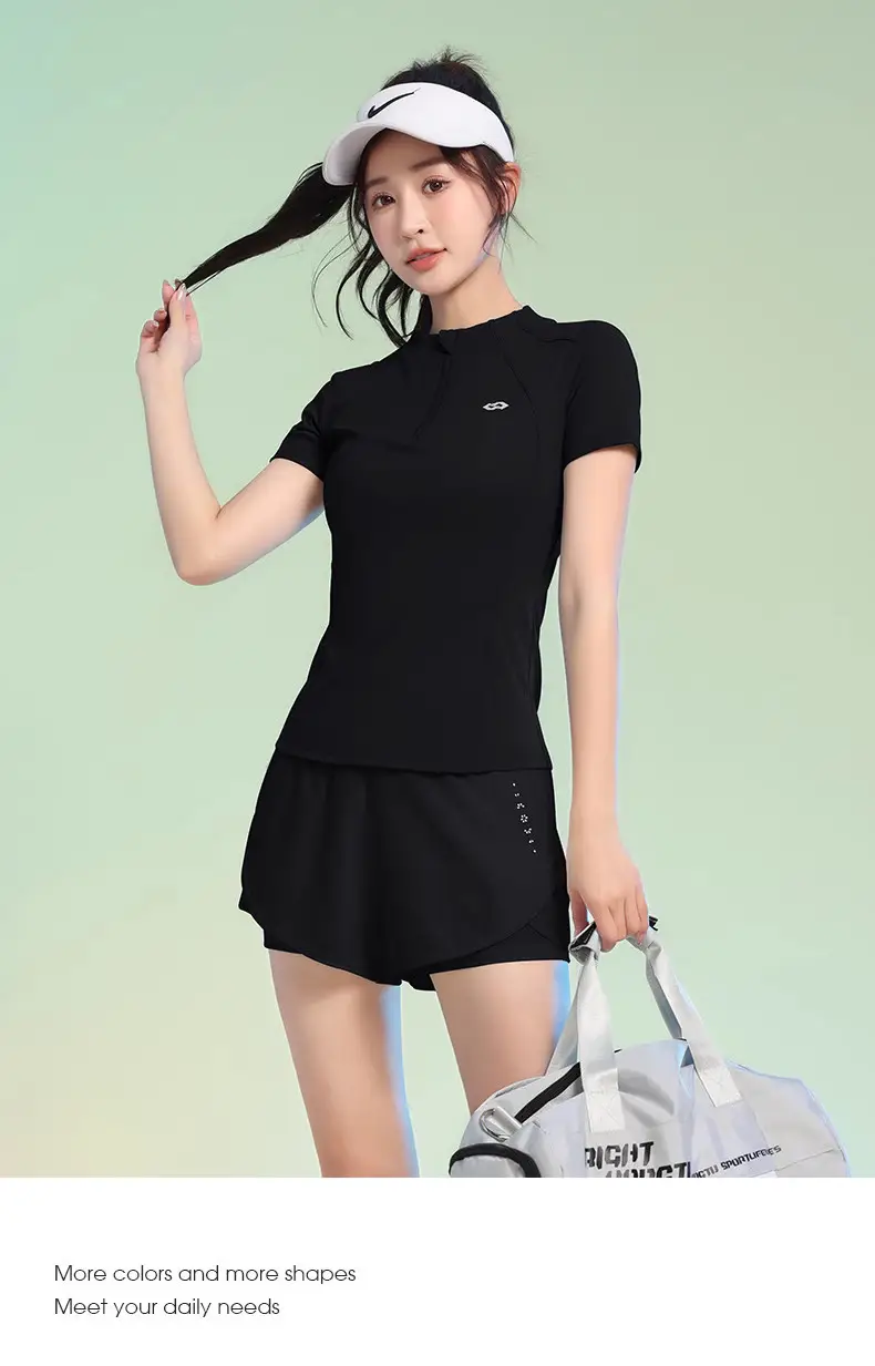 Professional Running Women's Sports Suit 2026 New Style Yoga Wear Short-Sleeved Morning Running Quick-Drying Clothing Breathable Sweat-Absorbent Fitness Clothing — feature 16