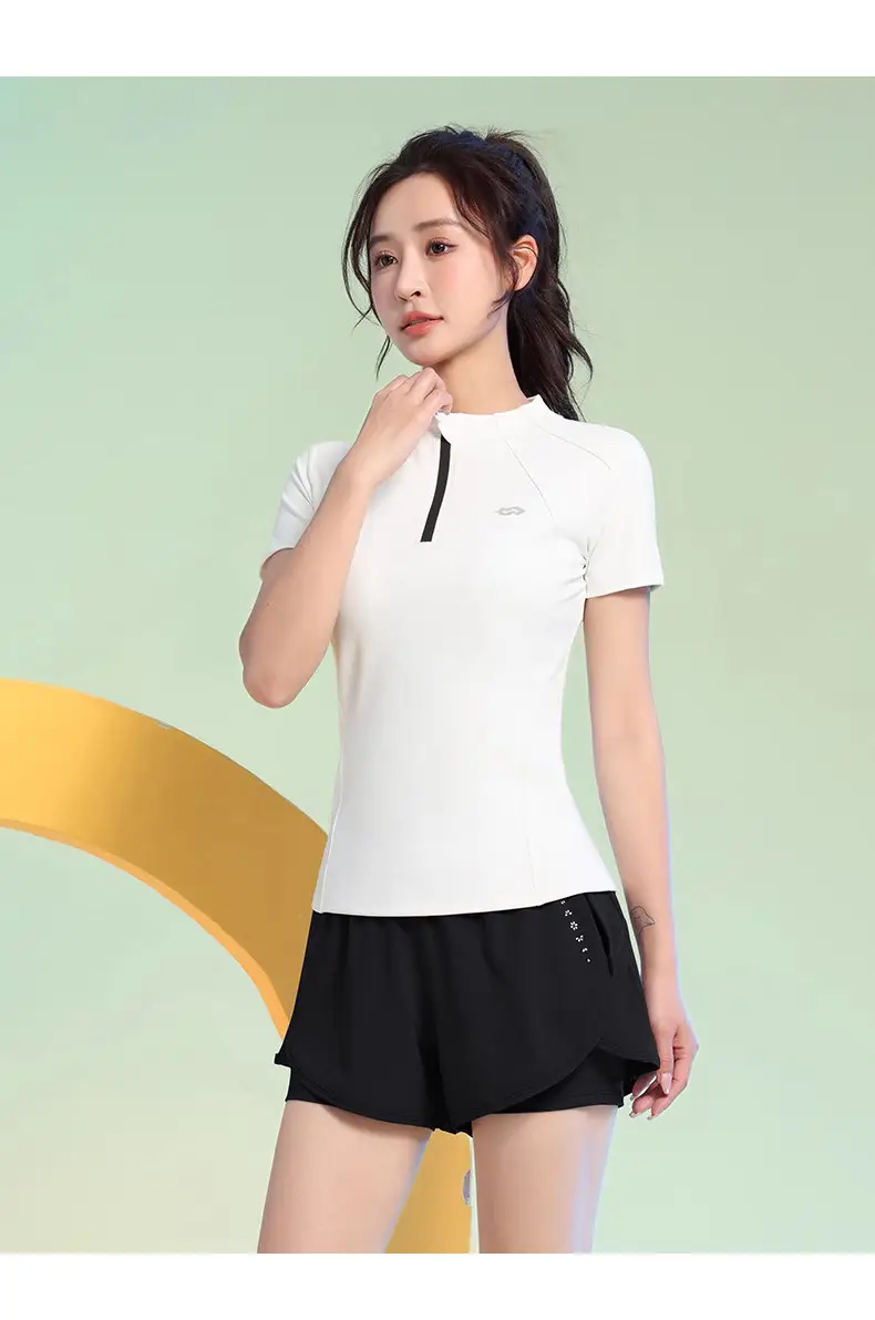 Professional Running Women's Sports Suit 2026 New Style Yoga Wear Short-Sleeved Morning Running Quick-Drying Clothing Breathable Sweat-Absorbent Fitness Clothing — feature 18